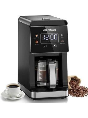 5-Cup Programmable Coffee Maker with Grinder - Grind & Brew Machine
